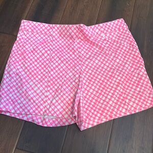 Lilly Pulitzer Pink Plaid High Waist Shorts size 4 in excellent condition